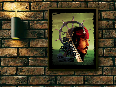 Captain Jack Sparrow Low-Poly Art canary canvas print captain jack captain jack sparrow disney low poly pirate pirates pirates of the caribbean poster poster art triangles