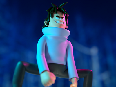 ninja 3d anime c4d character illustration ninja