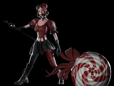 Madeline b3d blender clown oc render sculpting zbrush