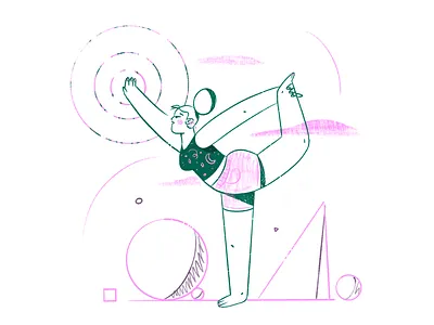 Spread positivity 🤸♀️ characterdesign creativity geometry positivity procreate simplicity sports yoga