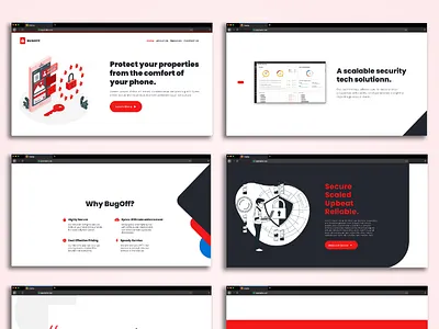BugOff App Landing page adobe xd ui design