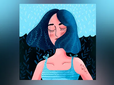 She is beautiful girls illustration