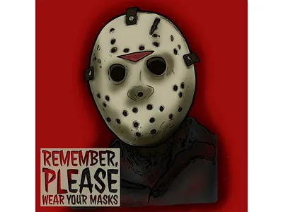 Jason (Face) Mask art covid19 digital digital art digital drawing drawing face mask face masks friday the 13th jason fridaythe13th horror jason jason voorhees mask masks medibang medibang android medibang drawing social distacing social distance