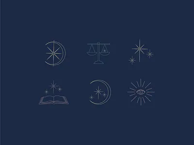 Icon set for Asheville Lawyer asheville book crescent d designer eye icon icons law lawyer moon scales stars