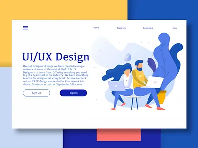 Designers Lounge Landing Page cta landing page ui ui design ux ux design web design