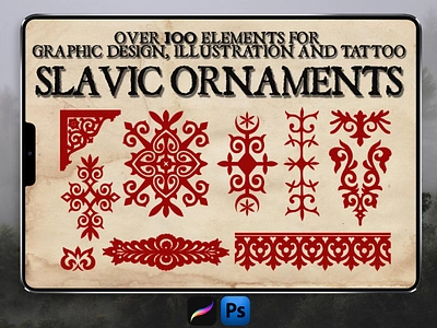 Slavic Brush Stamps for creators brush ornament procreate slavic stamp