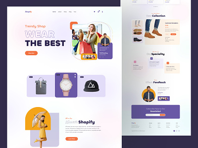 Fashion eCommerce Website Exploration app creative design ecommerce ecommerce landing page ecommerce website fashion ecommerce full project gradiant home page landing page popular shofify trendy ui uiux webdesign website webui wocommerce