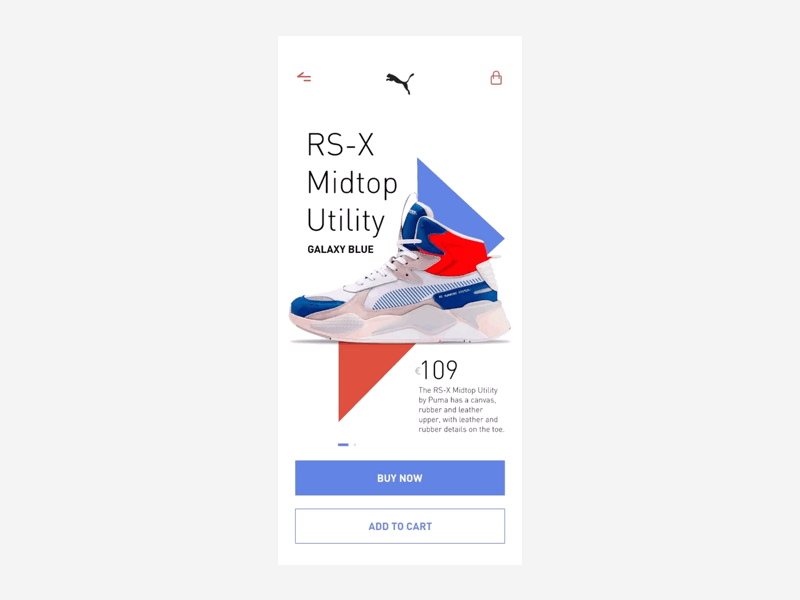 Puma App - Carousel app colorful concept interface mobile protopie uidesign visual design