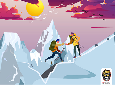 Trekking concept ILLUSTRATION