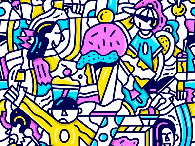 Creammm colombia cream ice love pattern people