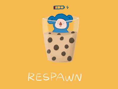 Cartoon character:Bearman—respawn animation bear blue cartoon charge happy illustration procreate respawn yellow
