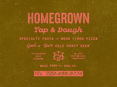 Homegrown tap and dough type bits beer brand branding logo pasta pizza restaurant restaurant branding type typography