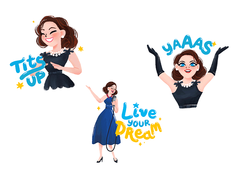 The Marvelous Mrs. Maisel 2d animation character dream emotion fun gif happy inspiration sticker woman