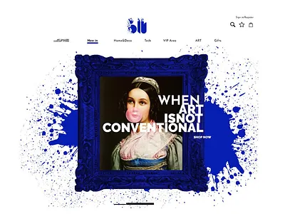 BLU gallery web design blue different gallery identity logo splash web design