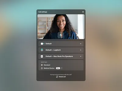 Call settings app settings telemedicine ui video