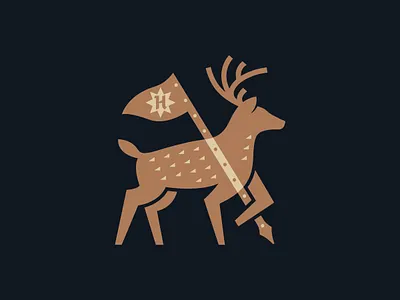 Huegel Design Co. Primary Icon antler brand buck deer flag icon logo nature outdoors whitetail wilderness wildlife