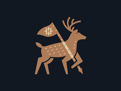 Huegel Design Co. Primary Icon antler brand buck deer flag icon logo nature outdoors whitetail wilderness wildlife
