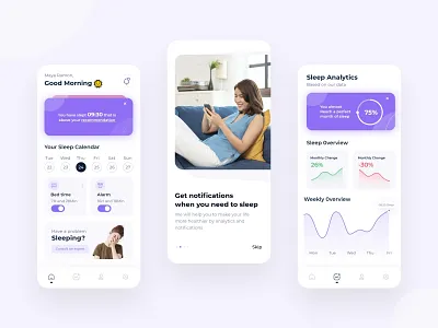 Sleep Tracking app concept analytics app challenge concept design mobile reminder sleep ui ux