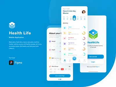 Health Life Mobile Application Design & UI/UX Case Study application case study design health health application login screen profile screen ui ui ux design ui kits