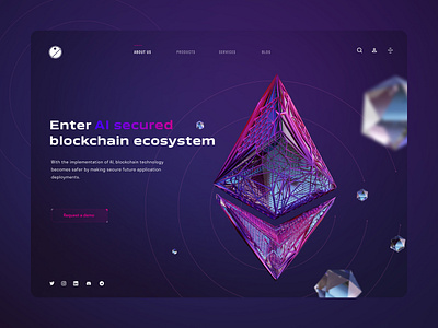 aieth landing page 3d 3d art crypto design eth graphic design illustration ui userinterface web3