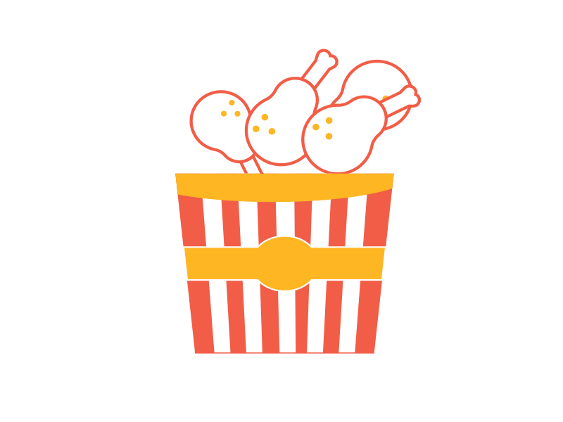 Fried Chicken Bucket aep animation bucket chicken chicken bucket food app fried kfc leg piece loader