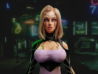 3D NFT - Cyber Girl 3d 3d character 3d render blockchain branding casino character crypto cyber detailed 3d futuristic gambling game gaming girl high resolution render human illustration mascot nft