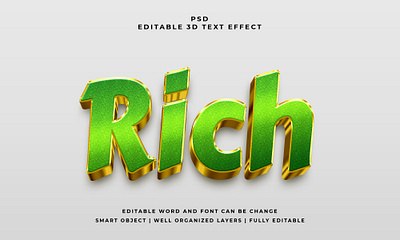Rich 3d editable psd text effect editable text effect