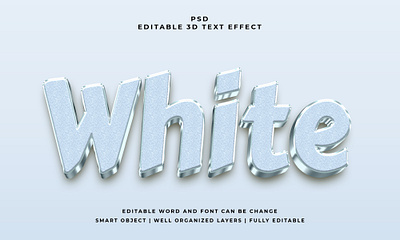 White 3d editable psd text effect editable text effect