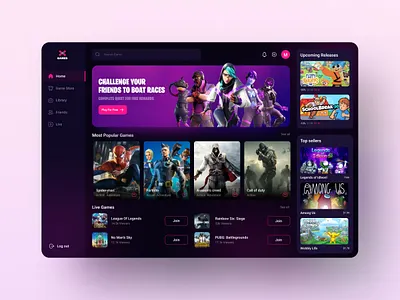 Steam Redesign Challenge challenge epic redesign game dashboard game design new concept premium design stream app ui design web design xbox redesign