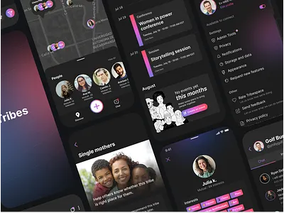 TRIBES APP - SOCIAL COMMUNITY APP DESIGN - UI UX DESIGN FOR APP adobe xd android android app app design app ui design apple community app figma figma design ios ios app mobile app design mobile app mockup mobile app ui mobile application social app design ui ux design