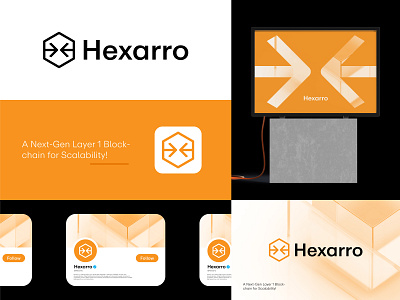 Crypto coin blockchain logo design arrow blockchain brand identity branding coin logo crypto crypto logo design hexagon logo logo design logo designer logo mark logos logotype modern symbol tech technology visual identity