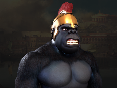 3D Gorilla NFT 3d angry antic blockchain character crypto design fighter game gaming gorilla greek illustration mascot monkey nft nft collection rome sparta warrior