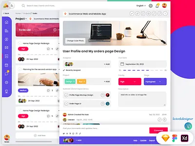 Admin Project Add New Tasks Page Web UI Template admin calendar card dashboard deal inprogress peoples plans task ui web work