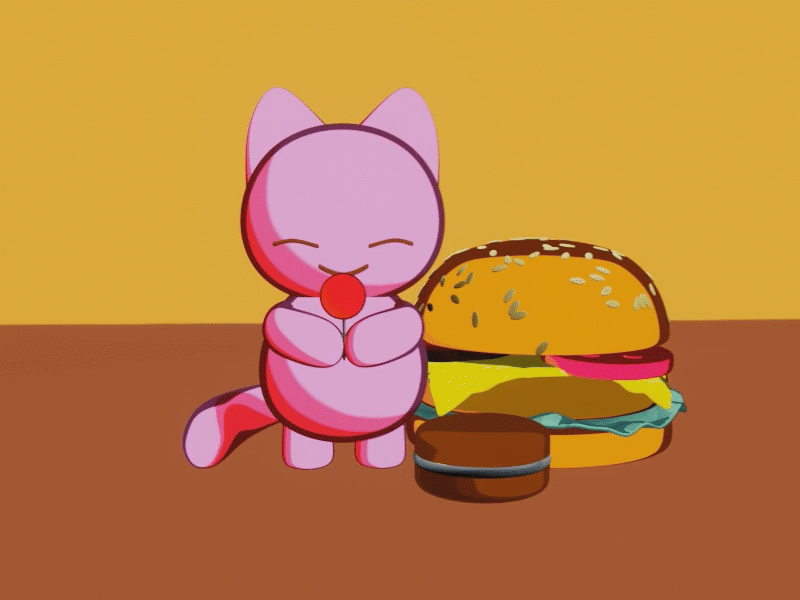 3d Food Cat Illustration 3d animation blender dashboard fruits ios landing page login mobile ui watermelon web