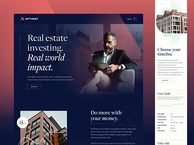 AptVest Web Design design graphic design interface landing page ui user experience ux web web illustration website