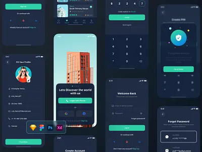 BookLe - Booking UI kit Concept Dark- VOL-01 booking directory listing ticket ui ux
