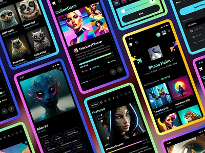 LMNFT Mobile app app design art blockchain crypto cryptocurrency mobile app mockup nft nfts product ui ui design unfold ux web