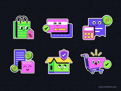 Brutal Iconography style 3d art branding color cute design exploration expression funky icons graphic design iconography icons icons set illustration logo minimal shopping icons ui vector vibrant colors