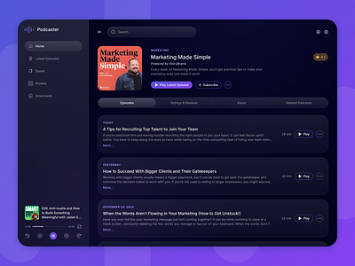 Podcast App Exploration components interface product software ui ux web