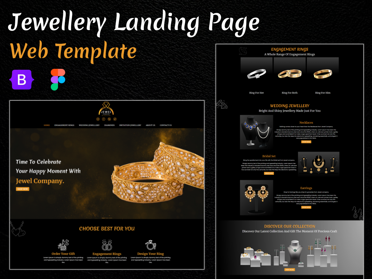 Jewellery Landing Page Web Template by Uptechies on Dribbble