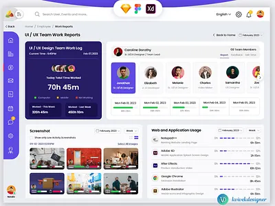 Admin Teams Work Reports Tracking Web UI Template admin employee locations reports task tasks teams time timesheet ui web