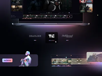 WonderDynamics Details 3d ai artificial intelligence branding characters design figma glows identity illustration landing laptop logo mark night robot unfold vector website