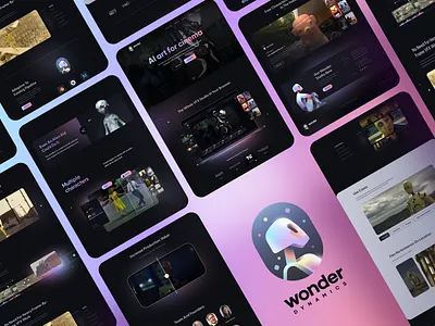 WonderDynamics Website 3d ai app artificial intelligence cgi characters design graphic design interface landing page robot ui unfold user experience ux web web illustration website