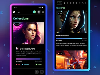 LMNFT Collections app app design art blockchain collections crypto cryptocurrency mobile app mockup nft nfts product ui ui design ux web
