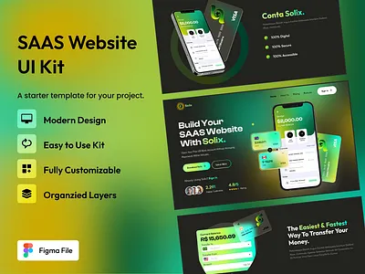 Saas Website Kit | UI Kit figma ui kit free ui kit landing page ui kit modern ui kit saas saas website saas website ui kit