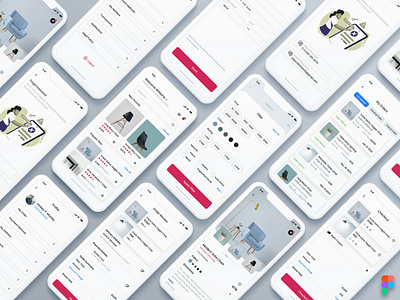 Furniture Store Mobile App UI Design Kit commerce dashboard furniture mobileapp mobileappui online retaile sale shop store uidesign uikit
