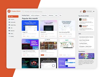 Product Hunt Re-Design Website product hunt product hunt redesign uplabs challenge website website templates