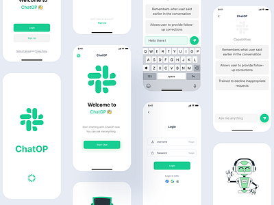 ChatOP - AI Assistant App ai ai app ai assistant ai assistant app app app design chatbot chatop mobile app mobile app design ui ui design