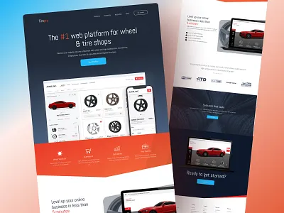 Wheels and tires shop e-commerce landing page | web ui | ui kit car garage website car maintenance webiste car website landing page landing page design repair tire shop ui kit uiux web ui inspiration website uiux