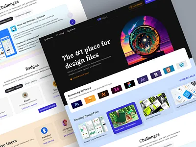 UpLabs Redesign branding challenges design landing page task trending ui uplabs users website website design